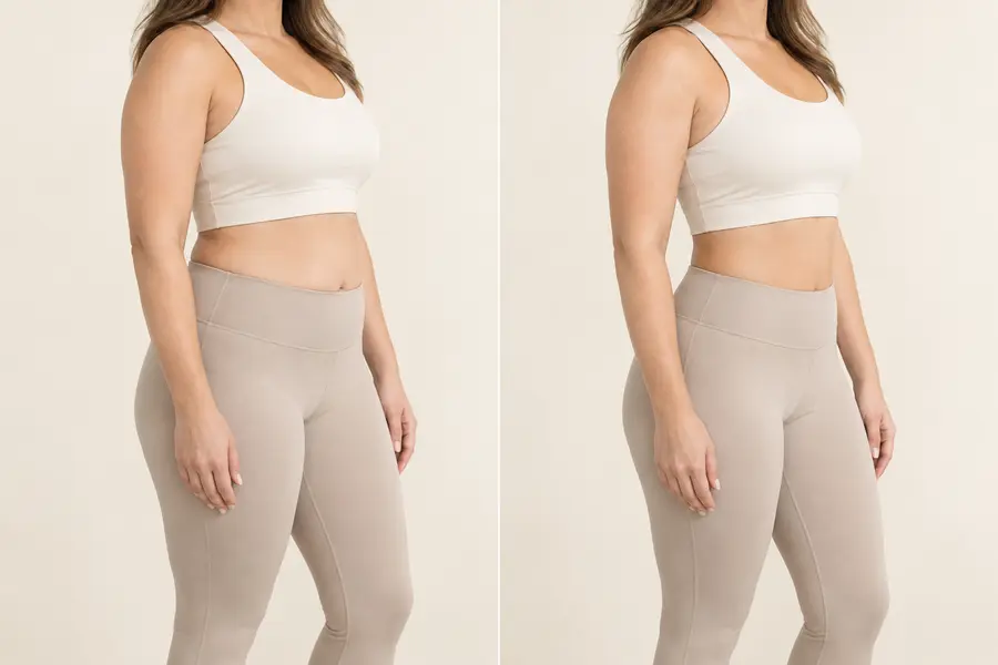 Body contouring before and after comparison