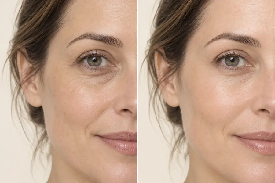 Skin rejuvenation before and after comparison